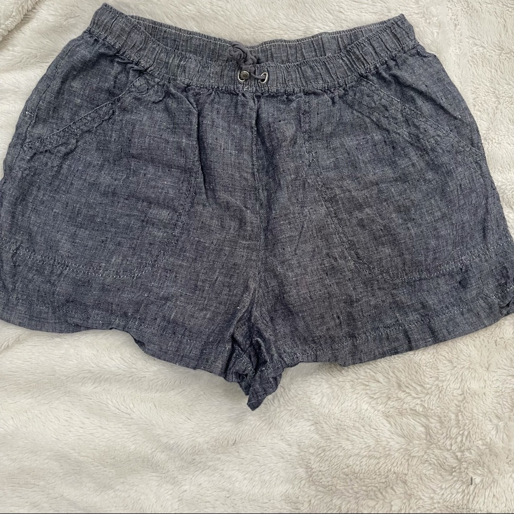 sophie max womens linen blue shorts size L